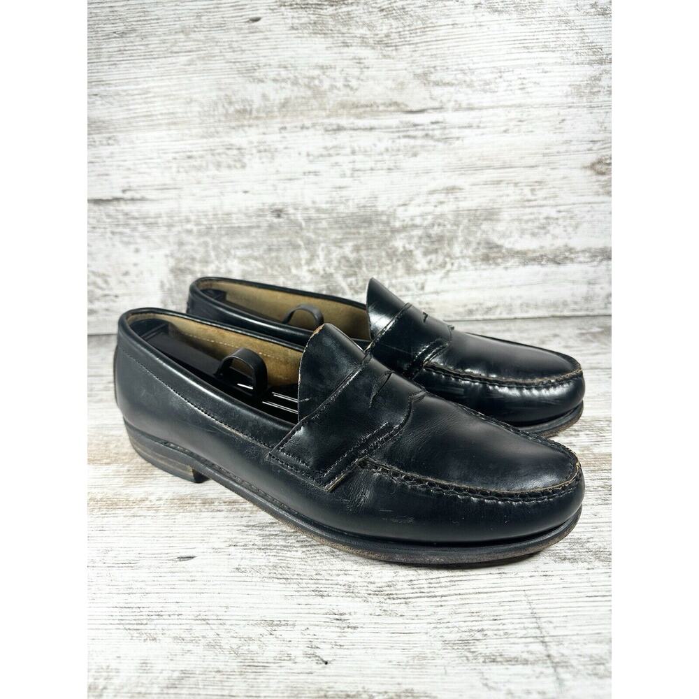 Men's G.H. Bass Weejuns Black Leather Slip On Penny Loafers Sz 10.5D